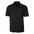 thumbnail image 2 of Men's Cutter & Buck Black Western Kentucky Hilltoppers Vault Advantage Tri-Blend Space Dye Big & Tall Polo, 2 of 3