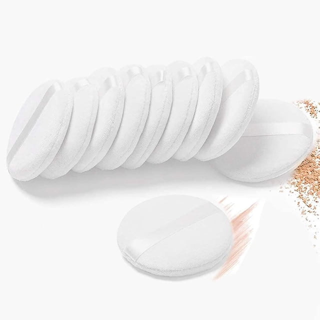 10 Uds esponja para polvos, esponja para polvos faciales, esponja para polvos sueltos, esponja para maquillaje de algodón