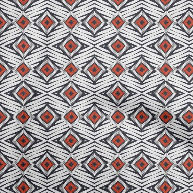 oneOone Polyester Spandex Orange Fabric Abstract Geometric Sewing Craft Projects Fabric Prints By Yard 56 Inch Wide