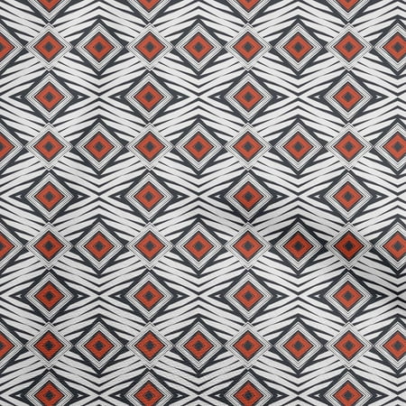 oneOone Cotton Silk Orange Fabric Abstract Geometric Sewing Craft Projects Fabric Prints By Yard 42 Inch Wide