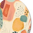 thumbnail image 3 of Designart "Fun Patterns of Shapes Orange I" Modern Geometric Metal Round Art Print, 3 of 5