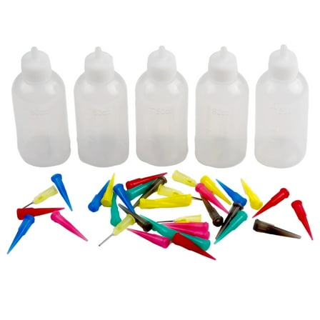 5Pcs Plastic Squeeze Bottle Condiment Dispenser Ketchup Mustard Sauce Vinegar