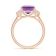thumbnail image 2 of ANGARA Natural 4 Ct. Amethyst with Diamond Classic Ring in 14K Rose Gold for Women (Ring Size: 12), 2 of 9