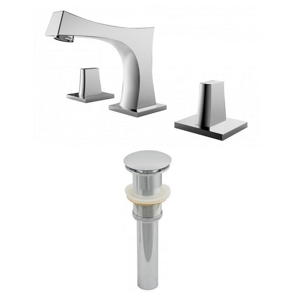 American Imaginations 10.5-in. W Bathroom Faucet Set Chrome AI-1994
