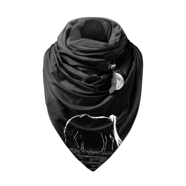 Soft Shawls Fashion Women Warm Wrap Casual Printing Button Scarves Scarf