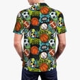 thumbnail image 3 of Balery Balls Printed Men’s Short Sleeve Polo Shirt, Midweight Men's Shirt,Golf Polo shirts -Large, 3 of 8