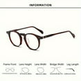 thumbnail image 3 of Korean Retro Vintage Glasses - Heavyweight (but Lightweight Feeling) Eyewear Frame with Replacement Lens Compatibility - Unisex Round Full-Rim Frame in Dark Brown/Black - Birthday/Christmas/Thanksgiv, 3 of 9