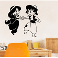 thumbnail image 2 of Disney Movie Aladdin Cute Princess Jasmine And Princer Ali Aladdin Dancing Vinyl Wall Art Sticker Wall Decal Home Kids Room Study Room Boys Girls Wall Décoration Design Décor Size (40x24 inch), 2 of 3