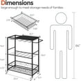 thumbnail image 5 of Modern 3-Tier Kitchen Rolling Wine Cart Glass Stemware Rack Wine Bottle Holders, 5 of 9