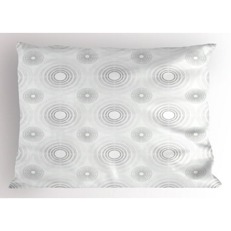 20 Inch Tubular Spiral - Grey Pillow Sham Spiral Contoured Diagonal Circular Small and Large Lines Gradient Sketchy Design Print, Decorative Standard King Size Printed Pillowcase, 36 X 20 Inches, White, by Ambesonne