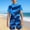 B Multicolor, variant on ITSAME Boys Swimwear Set 2-Piece Crewneck Tops and Swim Trunks Quick-Dry Seaside Vacation Swimsuit Multicolor Size 3-4