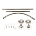 thumbnail image 1 of Barra de Cortina de Curva Ajustable 17-24 Pulgadas Bañera Barra de Barra de Cortina Anillos Ganchos Clips Finials Varilla METRO, 1 of 9