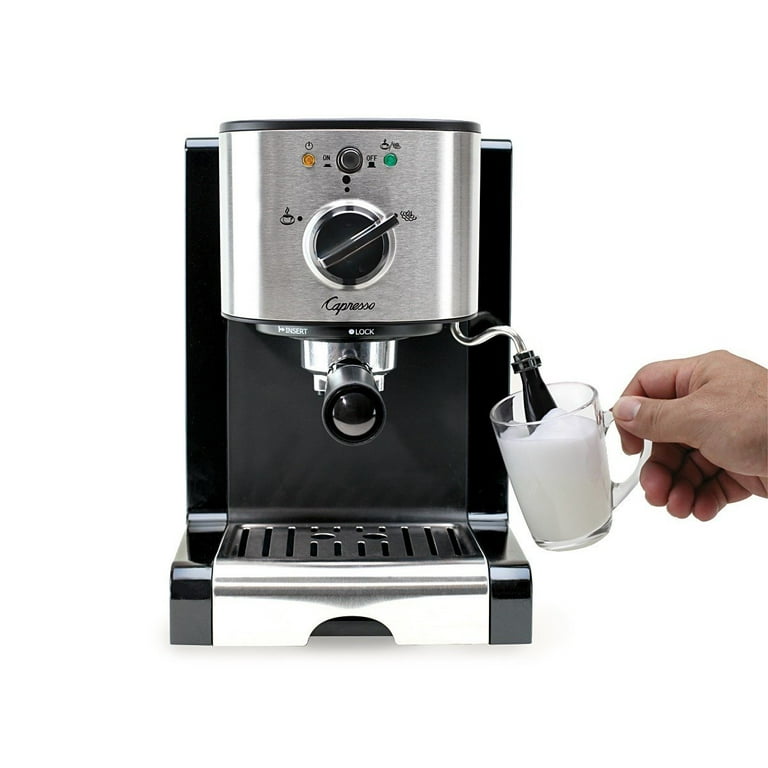 Mixpresso STGCM15-SS/BK Espresso Maker With Milk Frother, 15 Bar