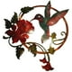 thumbnail image 1 of Pájaro de Metal para Pared, Diseño de Colibrí y Flor, Decoración de Hierro para Exteriores, Acento Vibrante para Sala de Estar, Complemento Elegante para Dormitorio o Jardín, Tamaño 25 X 25 Cm, Acaba, 1 of 6