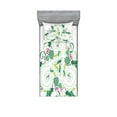 thumbnail image 2 of Ambesonne Green Fitted Sheet & Pillow Sham Set, Celtic Curved Lines Art, Queen, Green Pink, 2 of 3