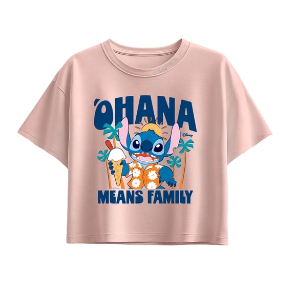 Lilo & Stitch - Ohana Family Fun Stitch - Youth Girls Boxy T-Shirt