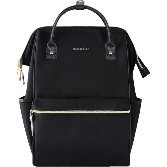 KROSER Laptop Backpack 17" Computer Backpack Casual Daypack Travel Business Work Bag-Black