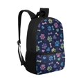 thumbnail image 2 of Uourmeti Durable Backpack for Shopping School, 17 Inch Smooth Zippers School Backpack, Paw Print Bones Stars, 2 of 6