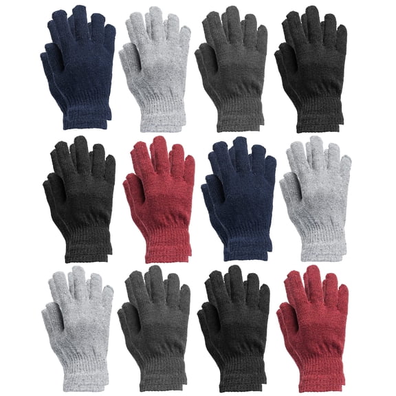 SOCKS'NBULK Wholesale Bulk Winter Magic Gloves Warm Brushed Interior, Stretchy Assorted Mens Womens