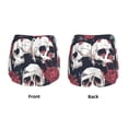 thumbnail image 3 of Susaid Gothic Skulls And Roses Print Women's High Waisted Running Shorts Quick Dry Athletic Gym Track Workout Shorts Zip Pocket-XX-Large, 3 of 7