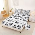 thumbnail image 2 of Castle Fairy Girls Cartoon Raccoon Head Paw Queen Sheets 4 Pieces,Cute Wildlife Queen Sheet Sets,Gray Black White,1 Fitted Sheet, 1 Flat Sheet and 2 Pillowcases, 2 of 6