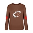 thumbnail image 4 of Holzkary Game Day Sweatshirts for Women Football Sweatshirts Funny Football Graphic Crewneck Long Sleeve Pullover Tops Sunday Football Shirts Tops Sweatshirts Fall Outfits Brown S, 4 of 4
