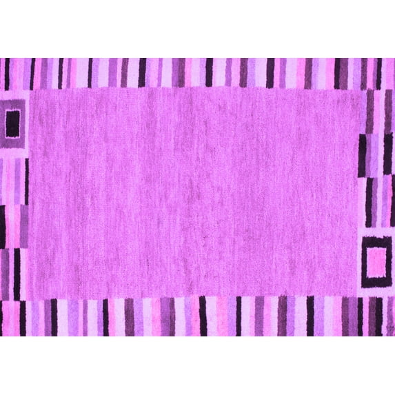 Ahgly Company Indoor Rectangle Abstract Purple Contemporary Area Rugs, 5' x 7'