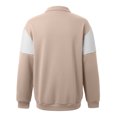 thumbnail image 5 of Telankuip Men's Lightweight Quarter Zipper Neck Sweatshirts Loose Fit Color-Block Long Sleeve Pullovers Casual Windbreaker Thermal Tops for Running Sports and Fitness Khaki XXXL, 5 of 5
