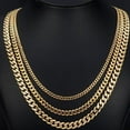 thumbnail image 3 of Necklaces for Men and Women Stainless Steel Cuban Curb Chain Gold, 3 of 7