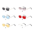 thumbnail image 4 of Minnieouse Gafas de sol rectangulares Marco de metal a prueba de rayos Gafas de sol elegantes de gran angular para mujer Gafas de sol azules Type3 NO3, 4 of 6