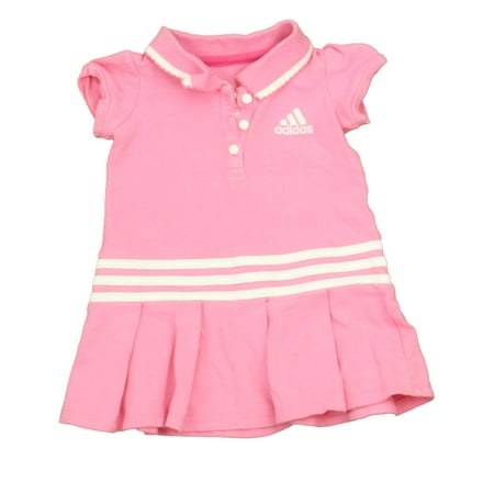Pre-owned Adidas Girls Pink | White Dress size: 3 Months