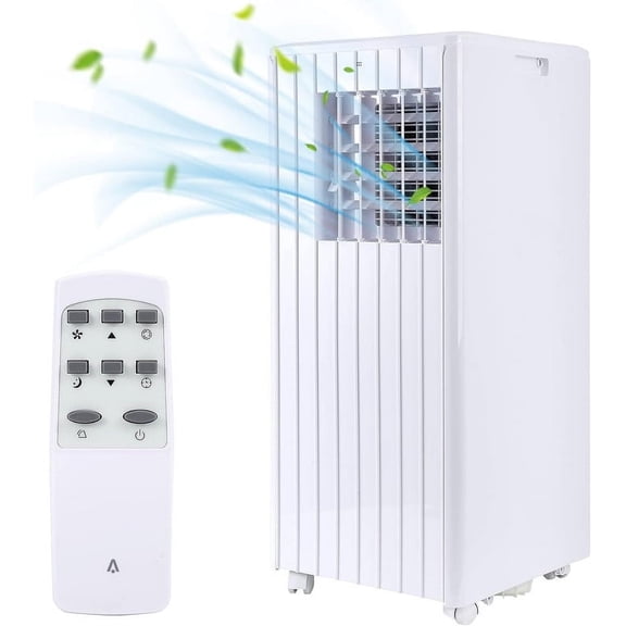8000BTU Portable Air Conditioners with Built-in Dehumidifier Function, Fan Mode, Remote Control, for Room, Dorm, Office Quiet AC Unit, 24H Timer, Window Kit, White