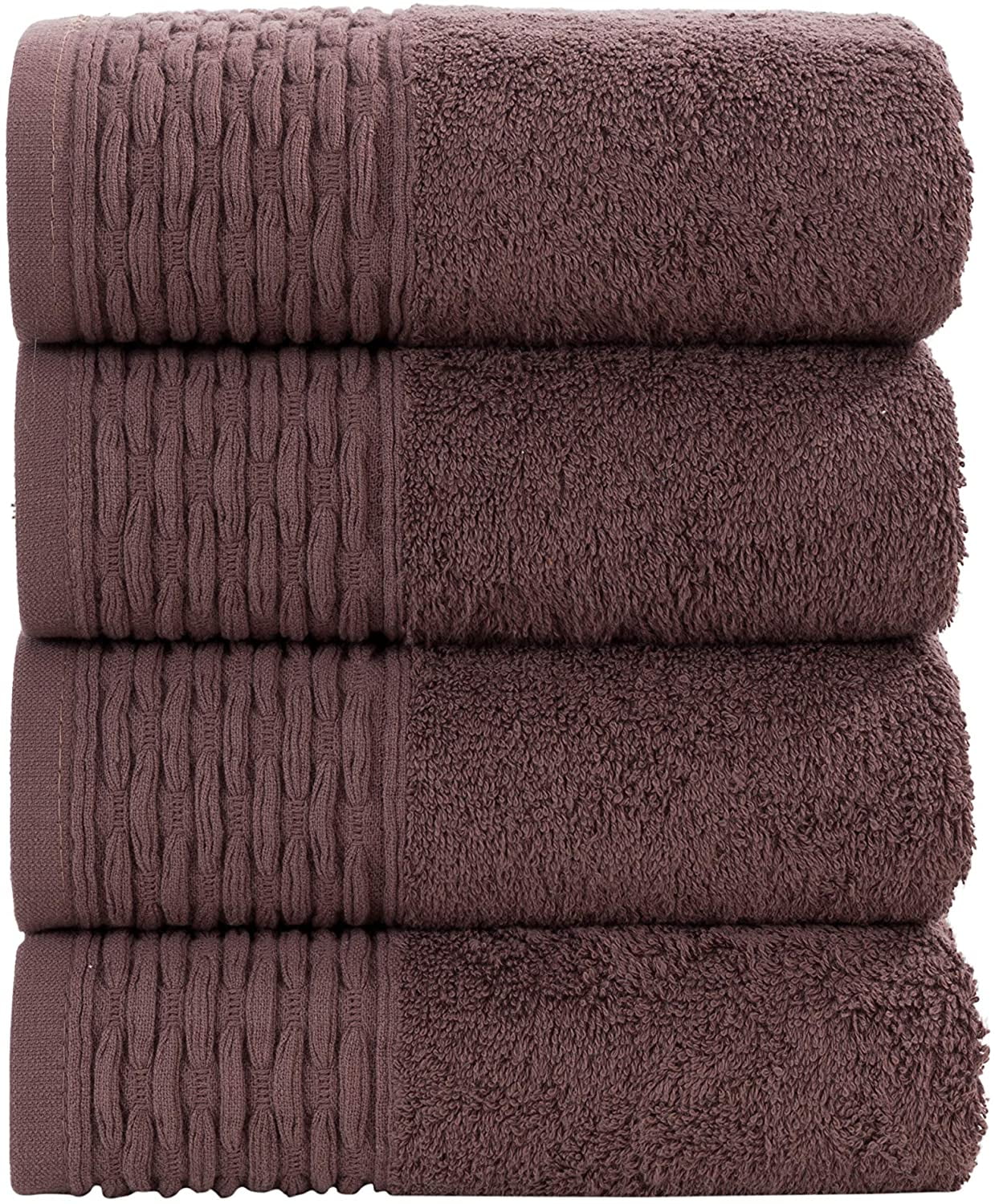 HALLEY Decorative Hand Towels Set, 4 Pack - Turkish Towel Set with Floral  Pattern, Highly Absorbent & Fade Resistant Fabric, 100% Cotton - Claret Red