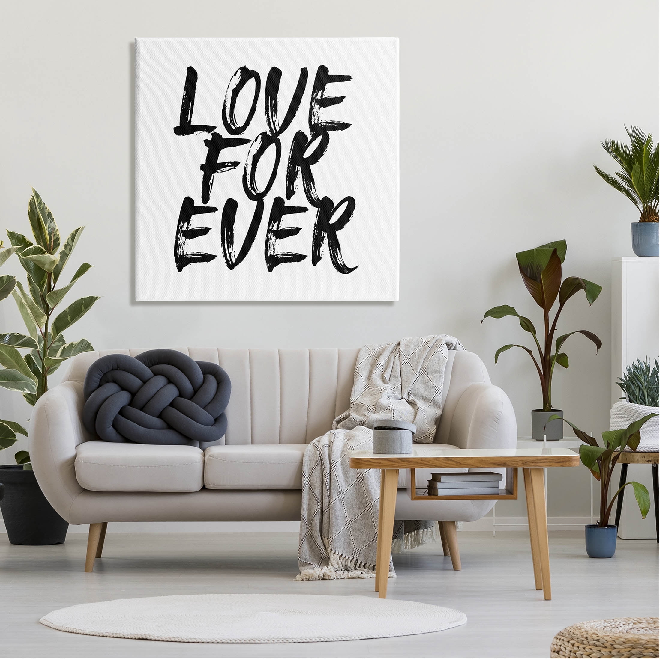 Stupell Industries Love Forever Brush Stroke Phrase Graphic Art Gallery Wrapped Canvas Print Wall Art, Design by Martina Pavlova
