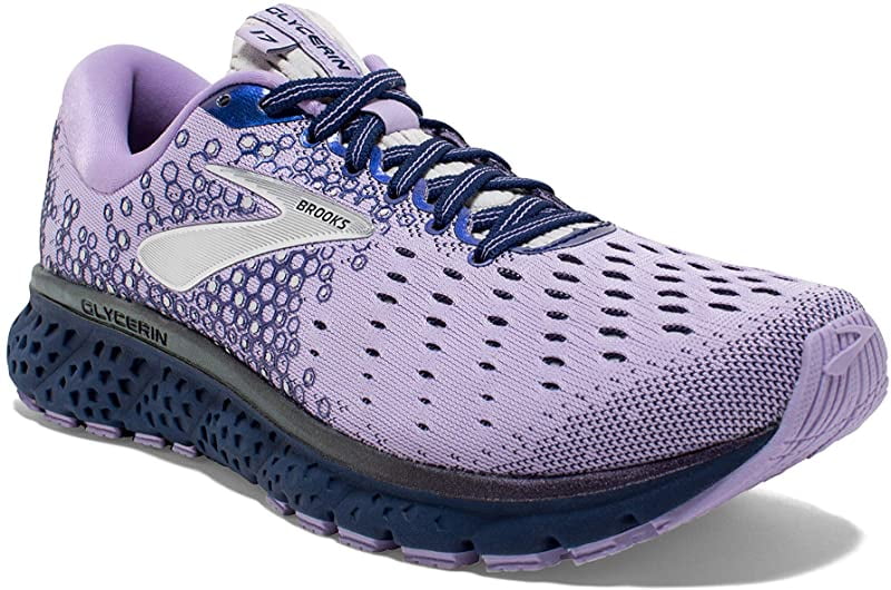 Brooks Womens Glycerin 16 Low Top Lace Up Basketball, Purple/Navy/Grey