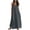 Gray, variant on Women's Spaghetti Strap Maxi Dress Casual Button Down Loose Fit Linen Blend Dress for Beach Vacation