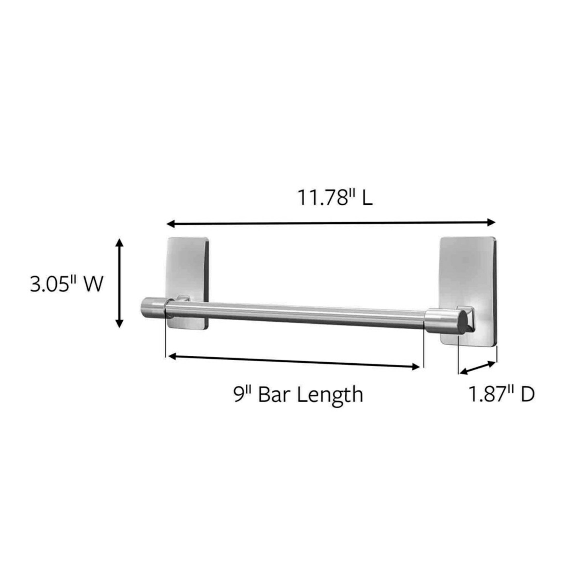 Command Paper Towel Holder, Satin Nickel, 1 Towel Bar, Holds 3 lbs, 9 in., 4 Strips, Bathroom Organization