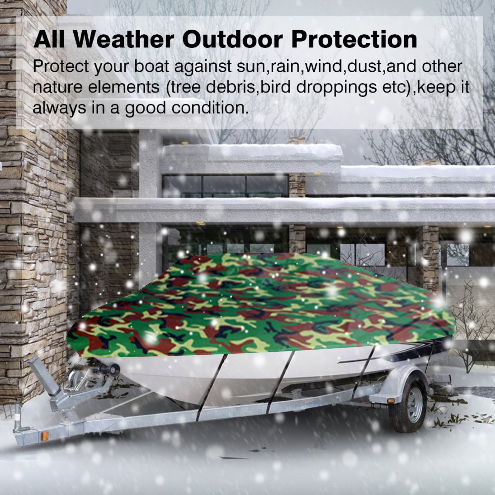 MIXFEER Boat Cover Allweather Protection Full Covers with Adjustable