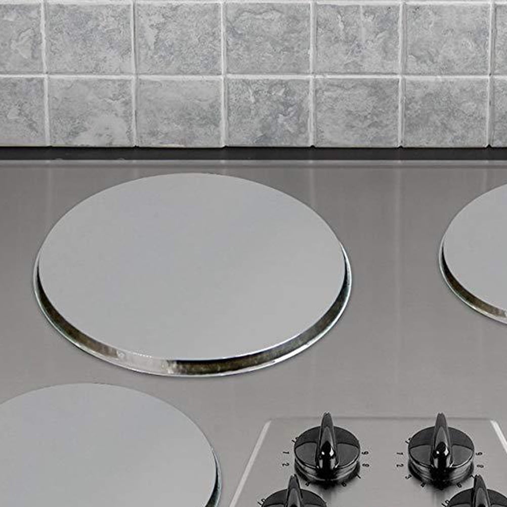 CATIEBYE 4PCS Stainless Steel Cooker Cover for Gas Hob Protect Burner Easy Clean
