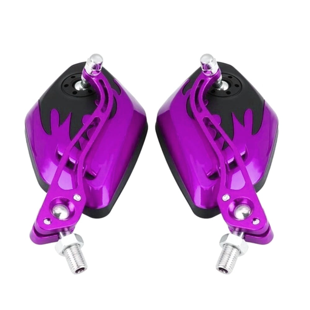 Anvazise 8/10mm Motorbike Scooter Motorcycle Handlebar Mount Rear View Mirrors Blue 2Pcs/Set