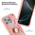 thumbnail image 5 of Compatible for iPhone 16 Pro Case with Rotatable Ring Stand, Military Grade Drop Protection Full Body Rugged Heavy Duty Protective Cover for iPhone 16 Pro with Kickstand, Rosegold, 5 of 6