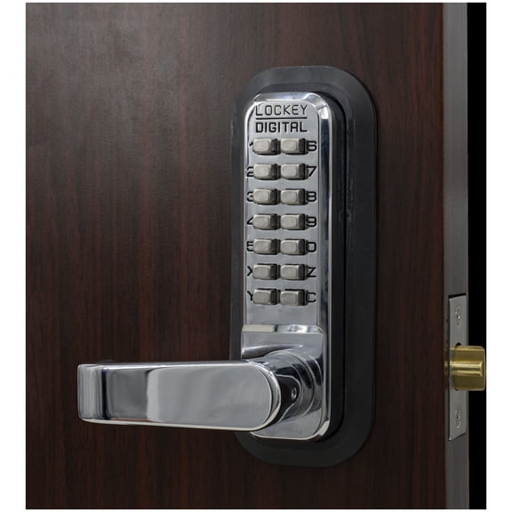 Lockey 2835-BC-DC Mechanical Keyless Lock With Passage Function Double Sided Combination - Bright Chrome