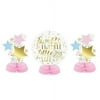 Unique Industries Twinkle Little Star Mini Honeycomb Party Centerpieces, 3 Count, Pink, Blue, and Gold
