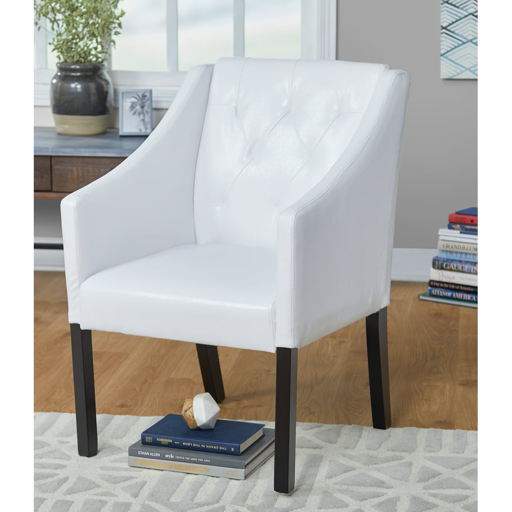 Tufted Accent Chair, White