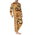 thumbnail image 3 of Kll Brown Mushrooms Sleepwear Mens Flannel Pajamas,Long Cotton Pj Set, 3 of 9