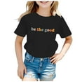 thumbnail image 2 of XFHLMJFF Girls Boys Shirt Back To School Classic School Uniform 2024 Children Fashion Printed Round Neck Short Sleeve Summer Tee Tops, 2 of 4