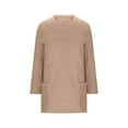 thumbnail image 4 of Lenpel Girls' Fuzzy Fleece Oversized Sweatshirts Kids Long Sleeve Crew Neck Pullover Sweater Tops Plush Tunic Sweatshirts(Khaki,13-14 Years), 4 of 7
