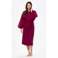 thumbnail image 4 of Womens Long Waffle Kimono Lightweight Cotton Robe, Hotel Spa Bathrobe for Women  - Adult - Unisex - Wine Red - XXL, 4 of 23