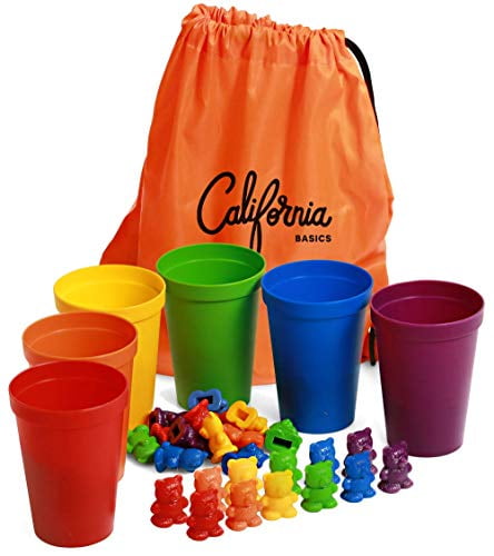 rainbow counting bears with matching sorting cups