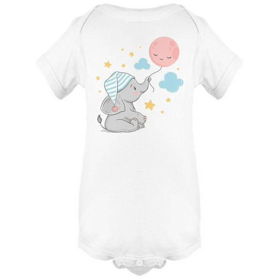 Cute Elephant In A Sleeping Cap Bodysuit Infant -Image by Shutterstock, 24 Months